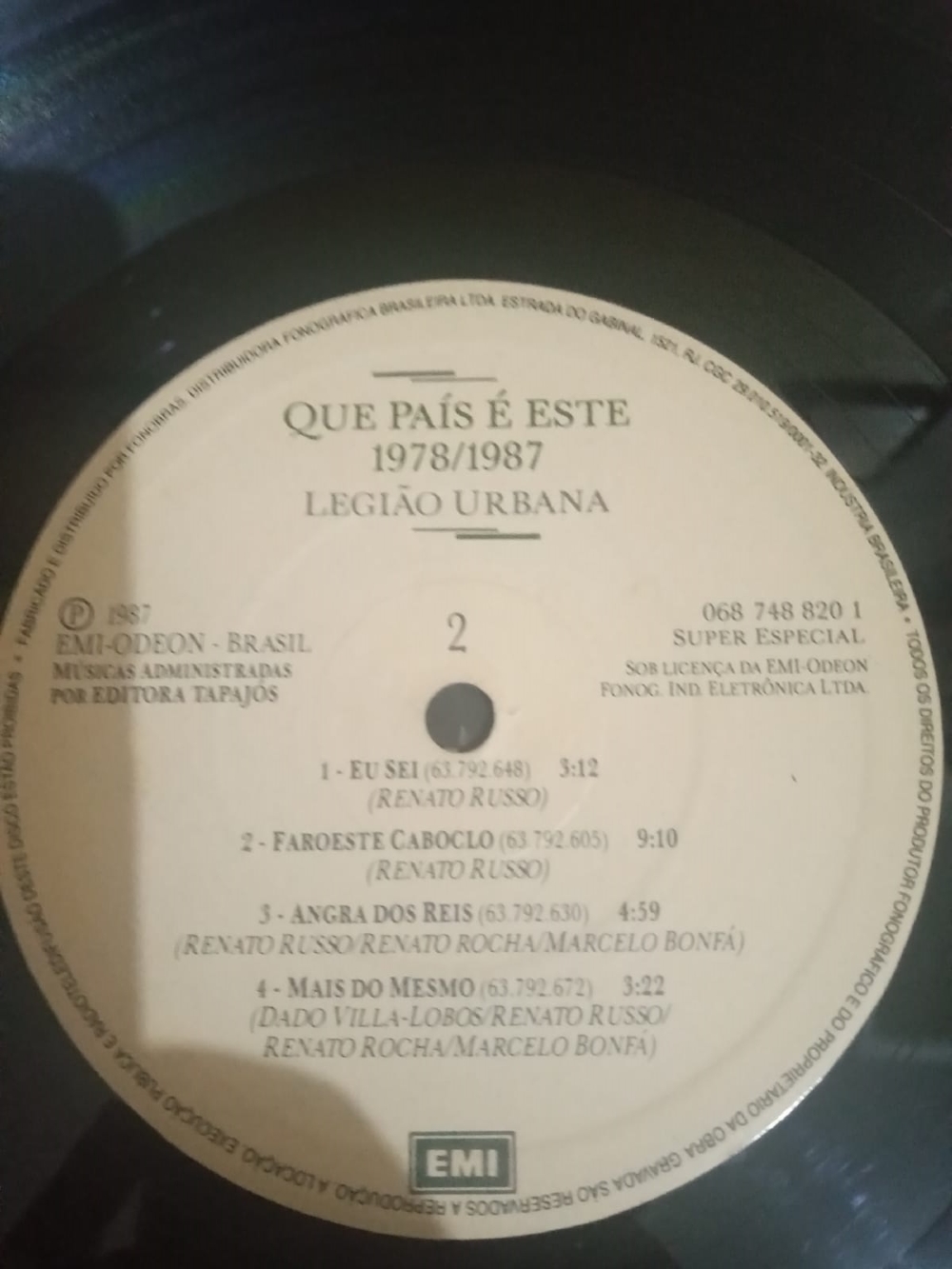 Disco De Vinil Legi O Urbana Que Pa S Este