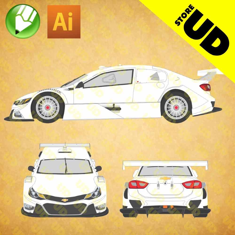 Chevrolet Cruze Stockcar Em Vetor Corel E Illustrator