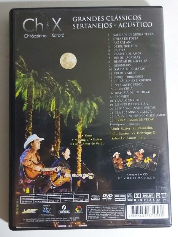 Chitãozinho e Xororó (Chu0026X) - Grandes Clássicos Sertanejos Acústico  (DVD)(Usado)