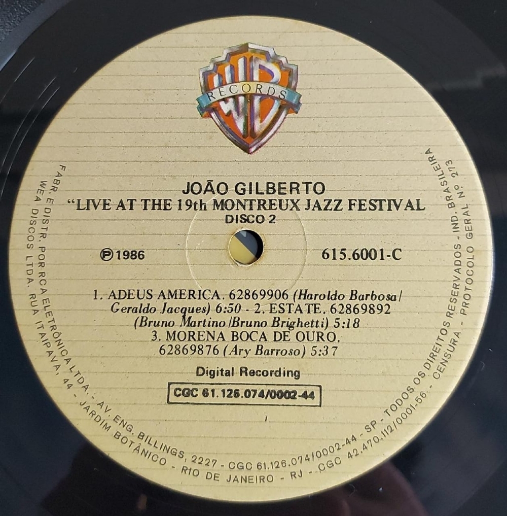 João Gilberto - Live At The 19th Montreux Jazz Festival (Duplo)(LP 