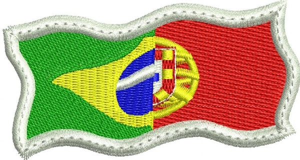 País Reino Do Brasil 1815 a 1822 Bandeira Bordada Patch Termo Adesivo ou  Costura 7,5×5 cm.