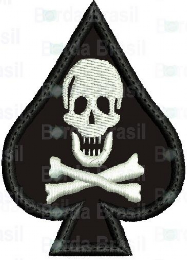 PATCH BORDADO AZ DE ESPADAS - BLACK SPADE JOLY ROGER