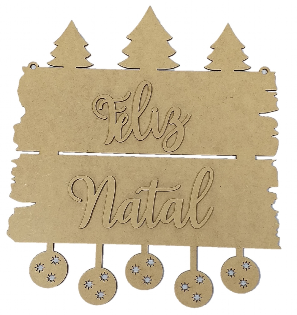 Placa Feliz Natal Mdf