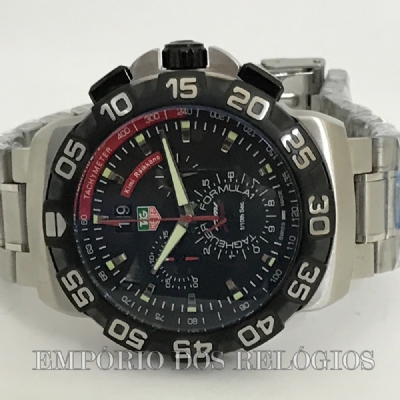 TAG Heuer Formula 1 Cron grafo Preto Borracha R plicas de