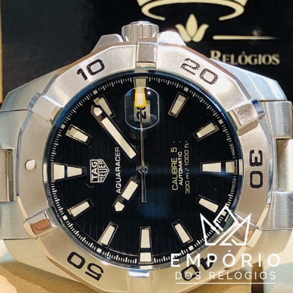 TAG Heuer Aquaracer Calibre 5 Preto e A o R plicas de Rel gios