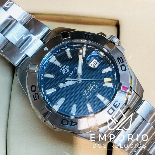 TAG Heuer Aquaracer Calibre 5 Preto e A o R plicas de Rel gios