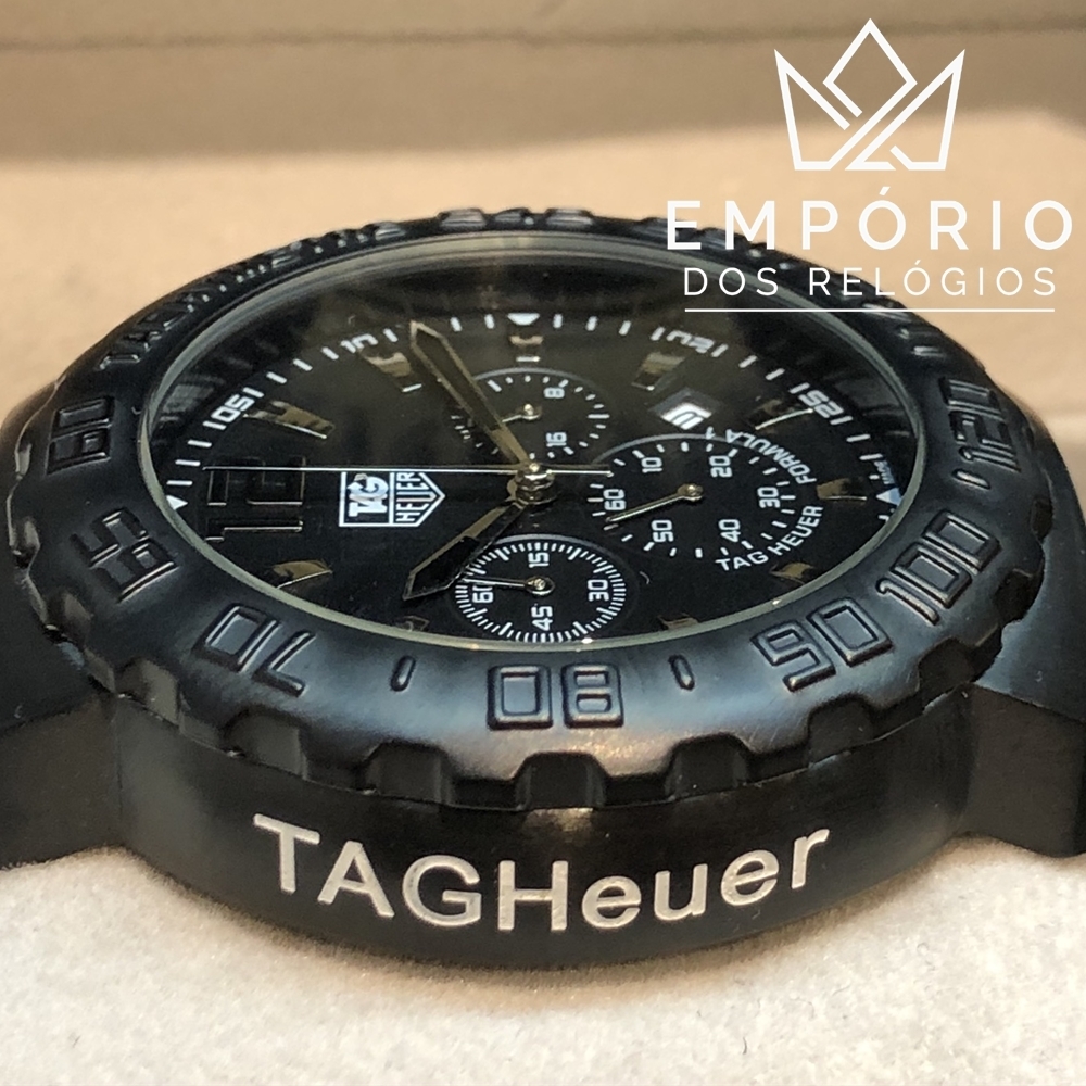 TAG Heuer Formula 1 Cron grafo Preto Borracha R plicas de