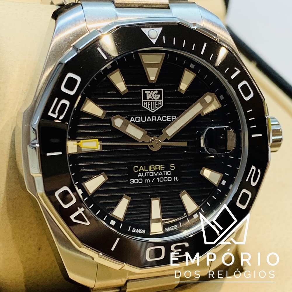 TAG Heuer Aquaracer Calibre 5 Preto R plicas de Rel gios Premium AAA