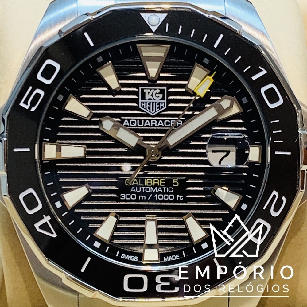 TAG Heuer Aquaracer Calibre 5 Preto R plicas de Rel gios Premium AAA