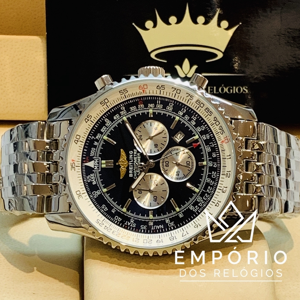 Breitling Navitimer Chronograph Preto R plicas de Rel gios