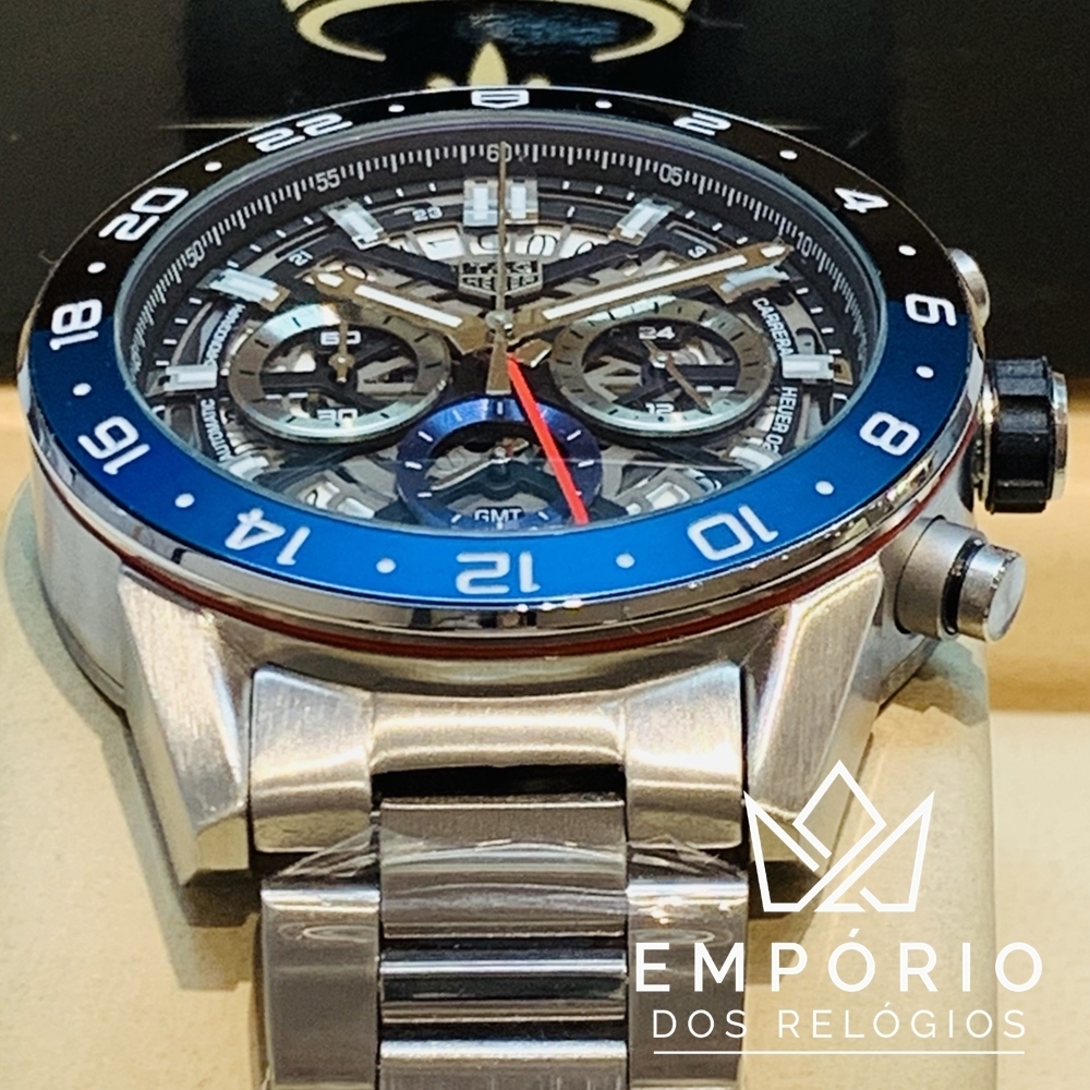 TAG Heuer Carrera Calibre Heuer 02 Azul e Preto A o R plicas de