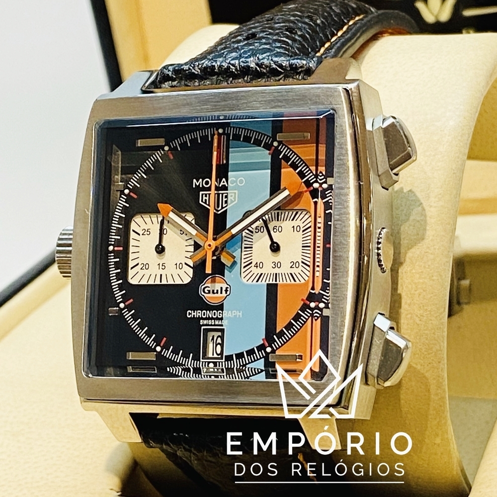 TAG Heuer Monaco Calibre 11 Gulf Preto R plicas de Rel gios