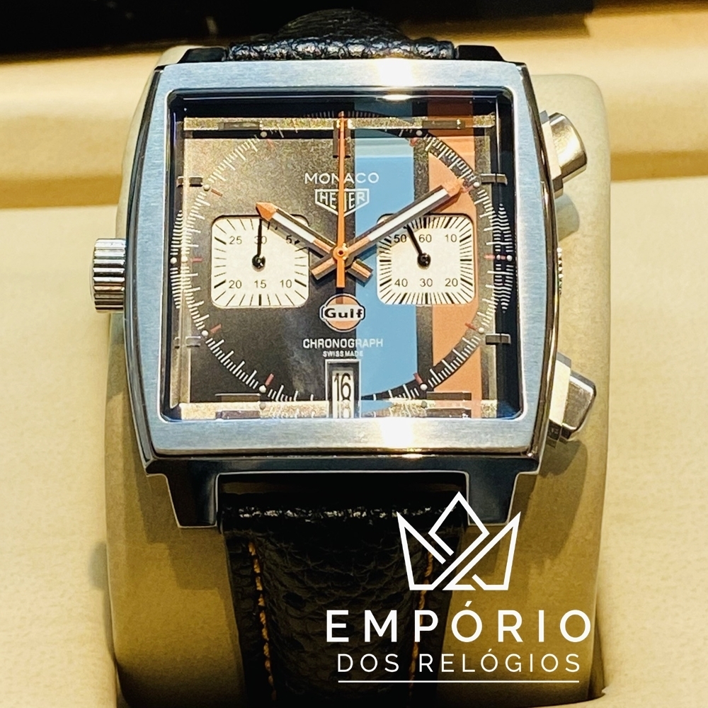 TAG Heuer Monaco Calibre 11 Gulf Preto R plicas de Rel gios