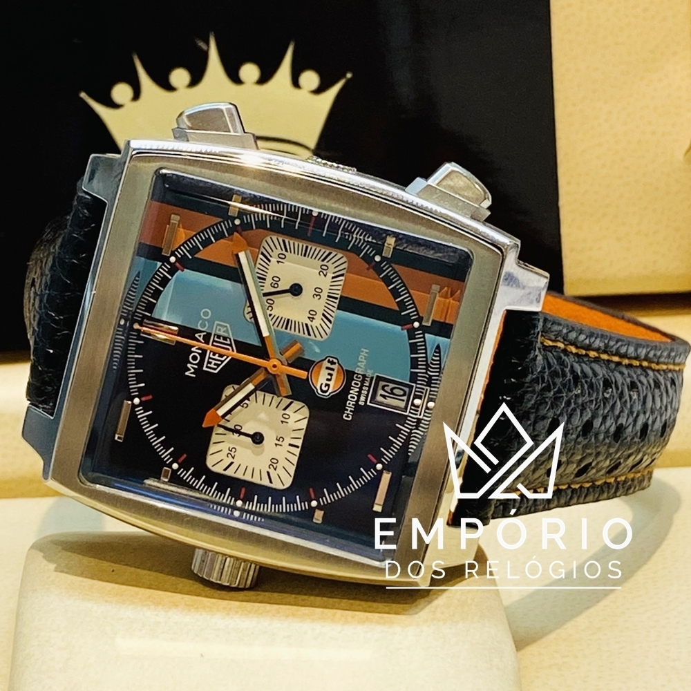 TAG Heuer Monaco Calibre 11 Gulf Preto R plicas de Rel gios