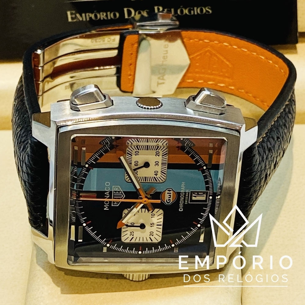 TAG Heuer Monaco Calibre 11 Gulf Preto R plicas de Rel gios