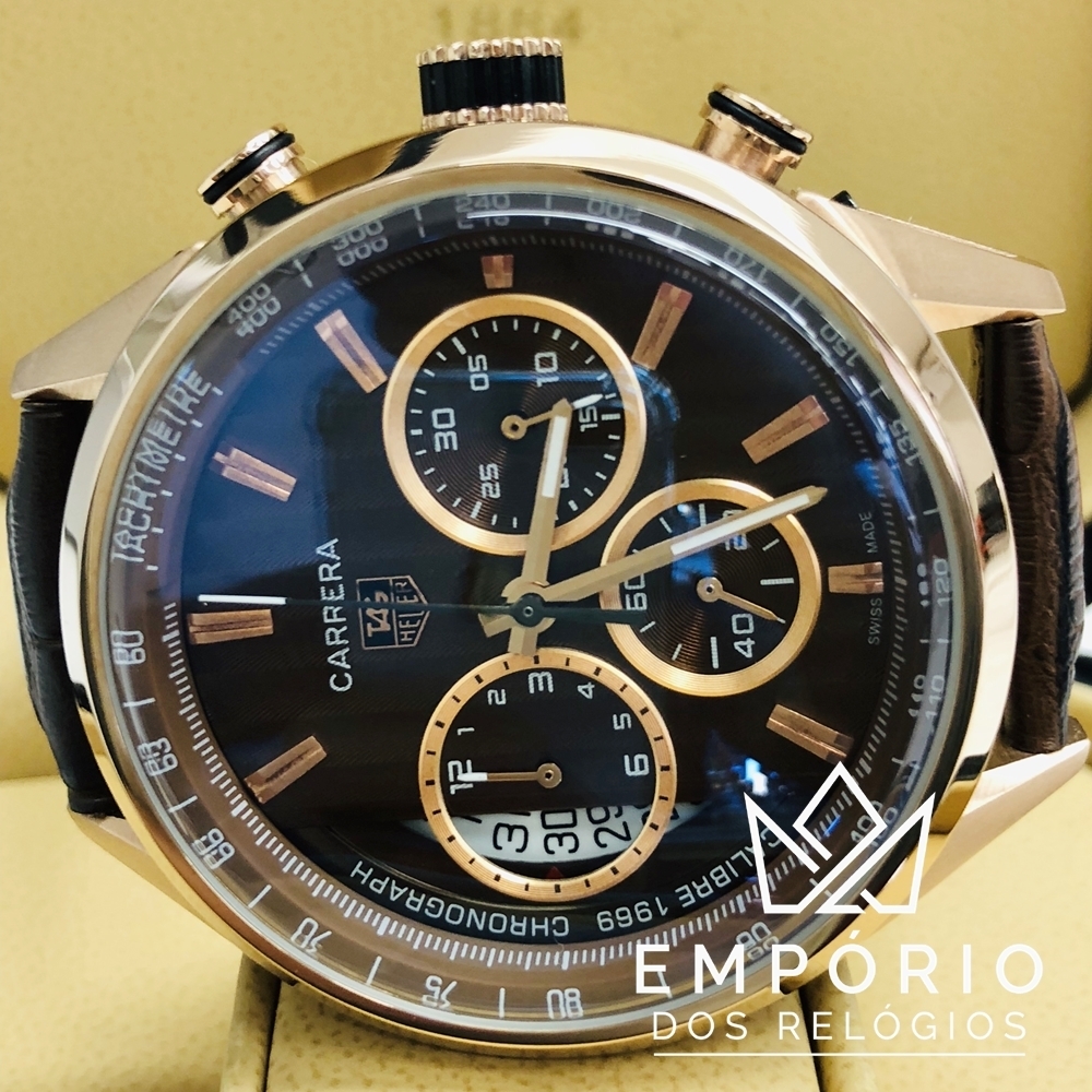 TAG Heuer Carrera Calibre 1969 Rose Gold R plicas de Rel gios