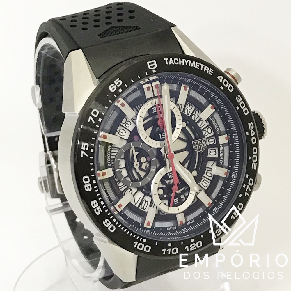 TAG Heuer Carrera Calibre Heuer 01 Preto R plicas de Rel gios