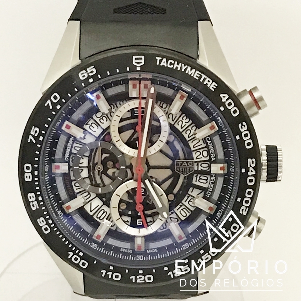 TAG Heuer Carrera Calibre Heuer 01 Preto R plicas de Rel gios