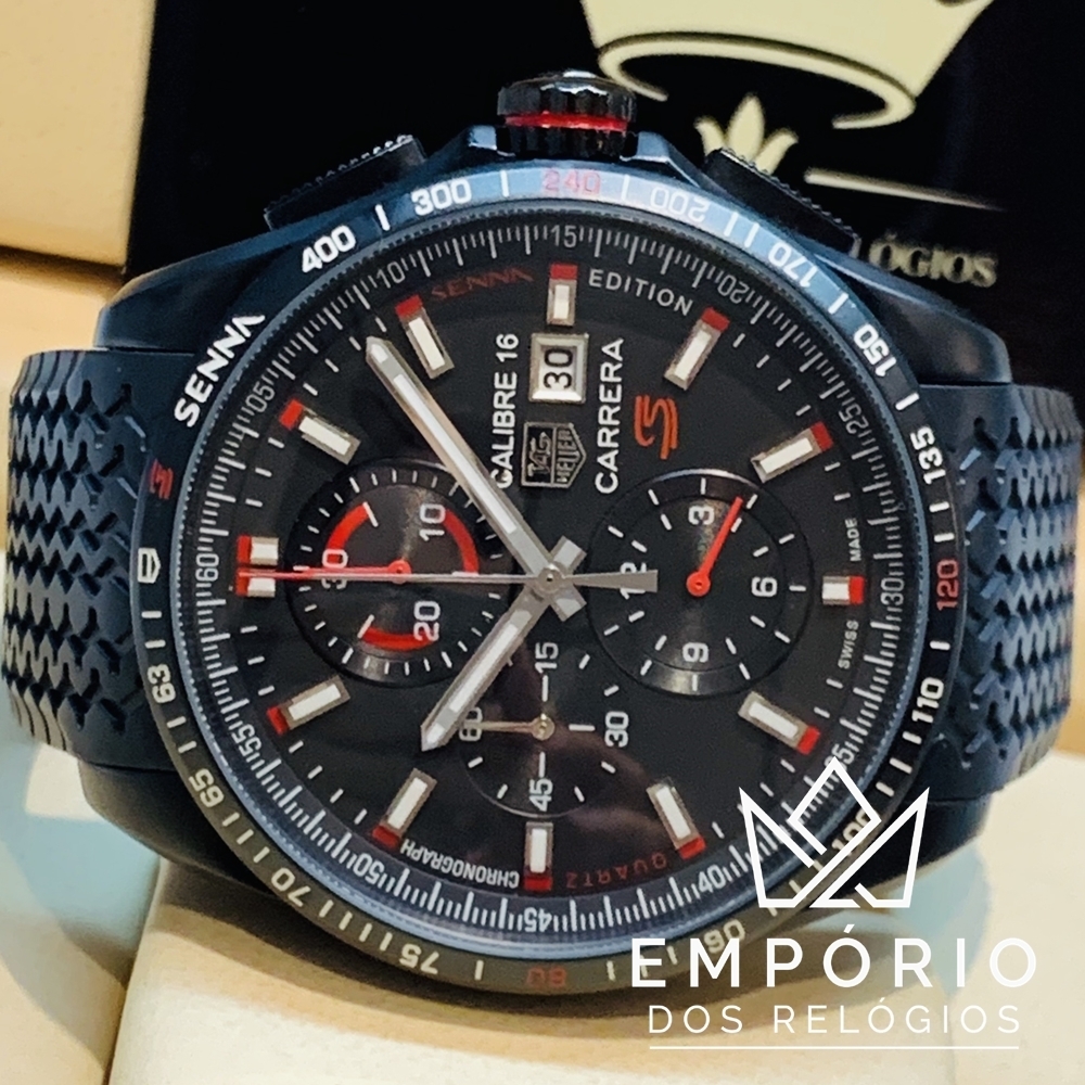 TAG Heuer Senna Carrera Calibre 16 Vermelho R plicas de Rel gios