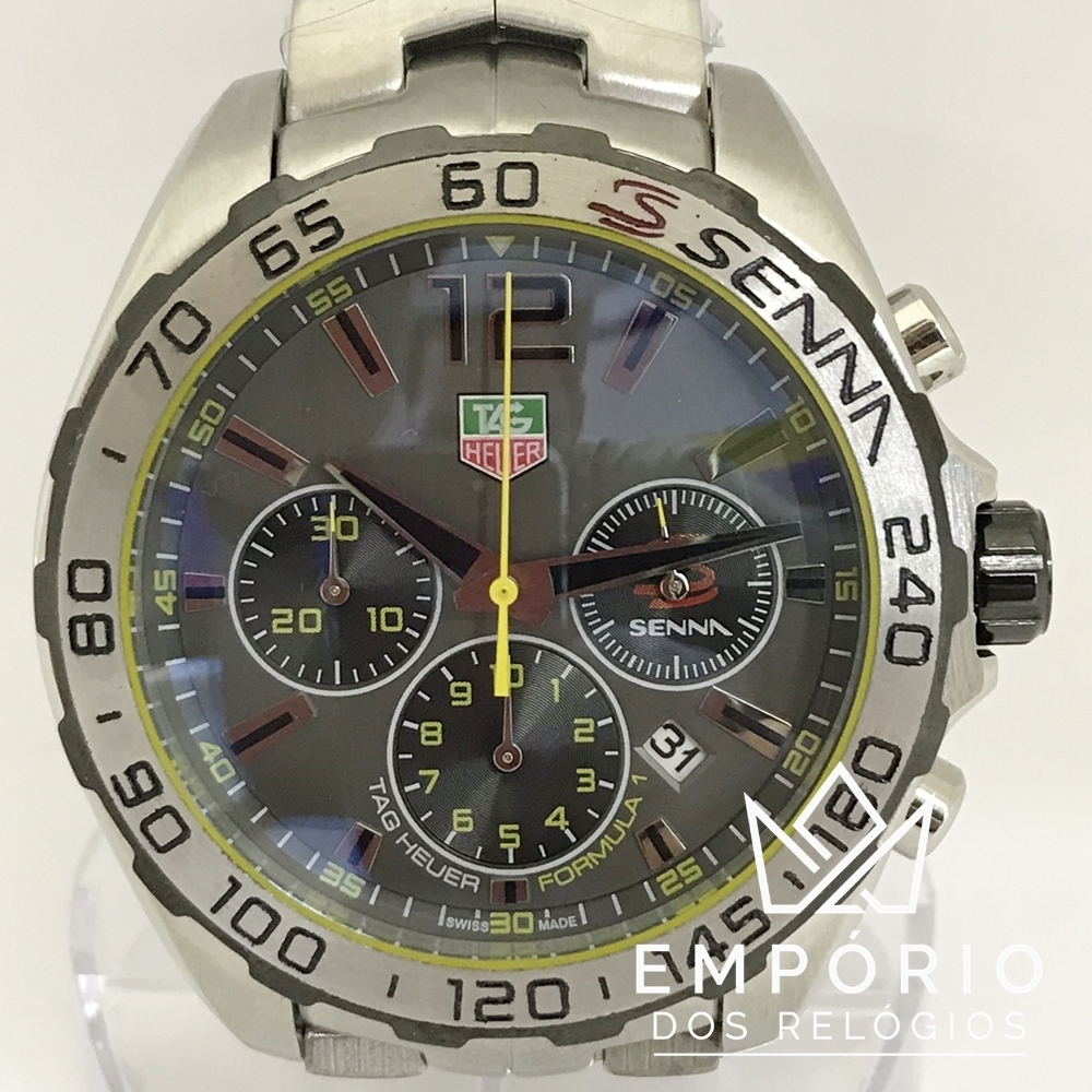 TAG Heuer Senna Formula 1 Cinza e Amarelo R plicas de Rel gios