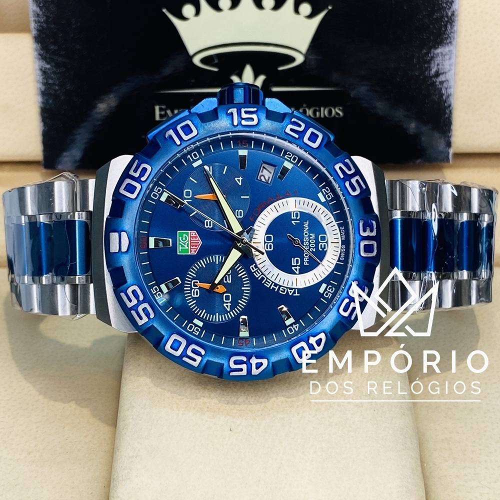 TAG Heuer Formula 1 Cron grafo Azul e A o R plicas de Rel gios