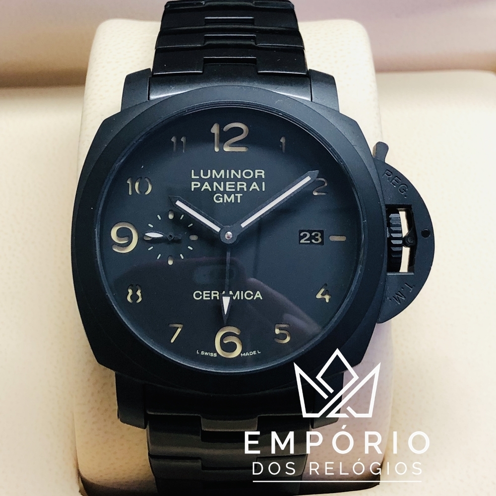 Panerai Luminor Tuttonero GMT R plicas de Rel gios Premium AAA