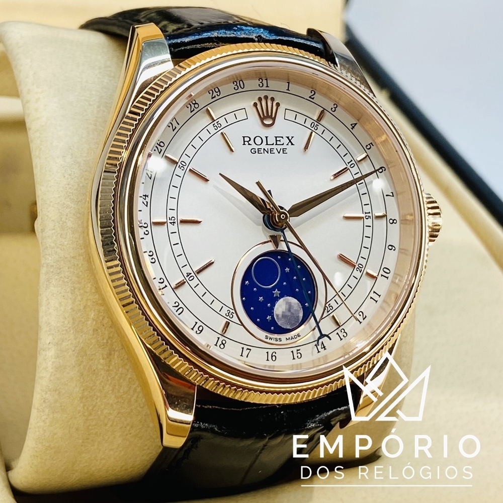 Rolex Cellini Moonphase Rose Gold R plicas de Rel gios Premium AAA