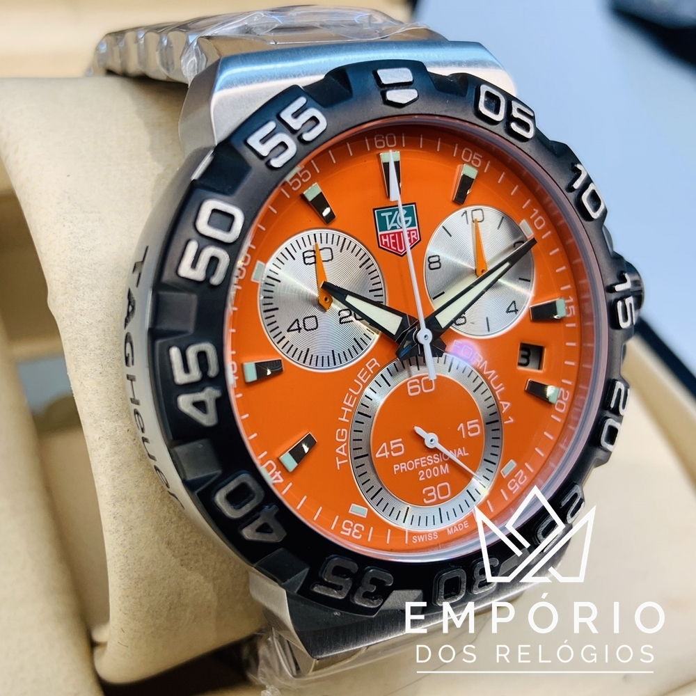 TAG Heuer Formula 1 Cron grafo Laranja R plicas de Rel gios