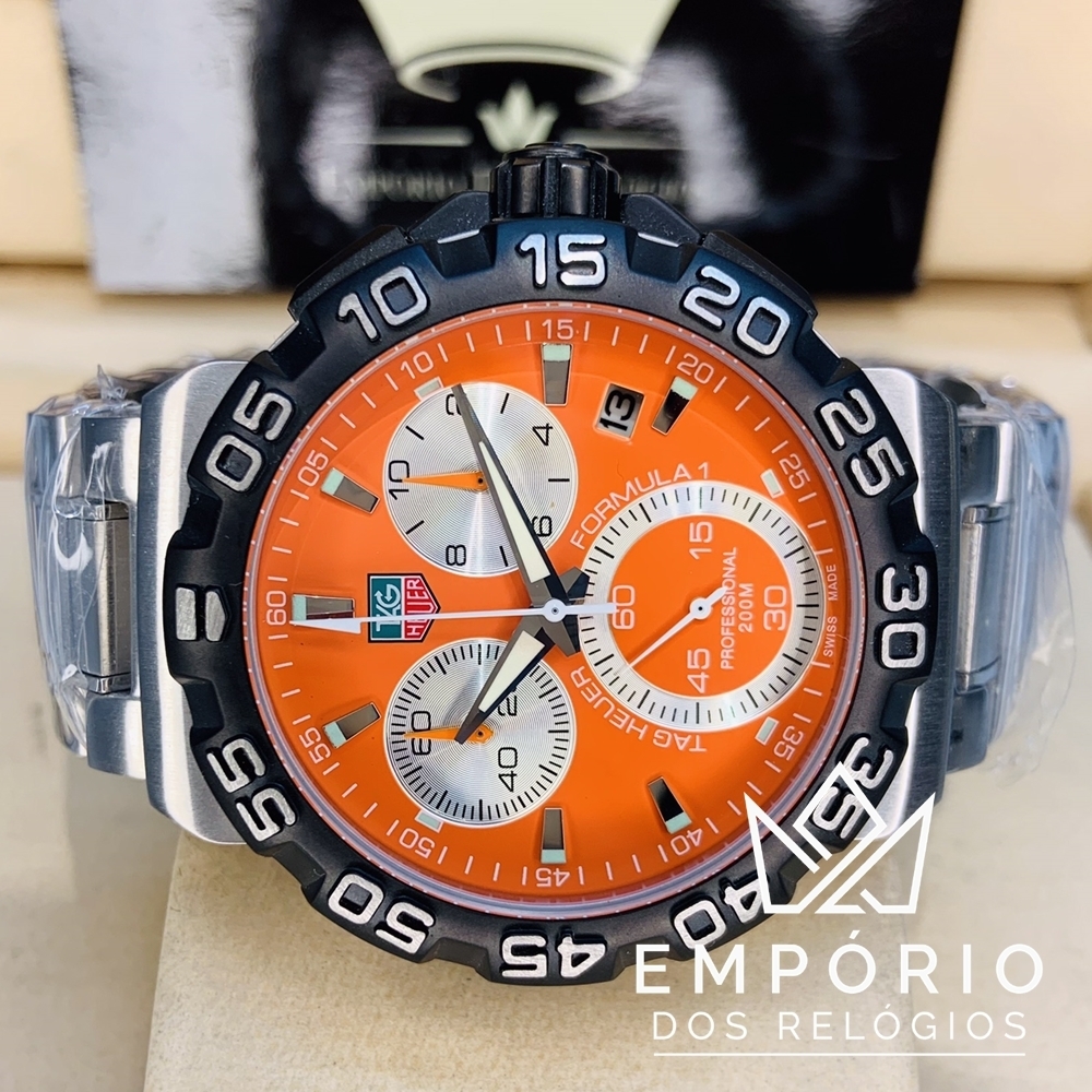 TAG Heuer Formula 1 Cron grafo Laranja R plicas de Rel gios