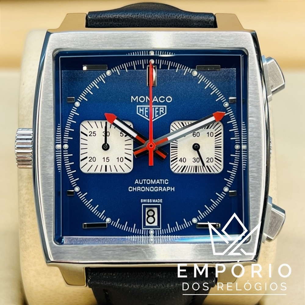 TAG Heuer Monaco Calibre 11 Azul Couro Preto R plicas de