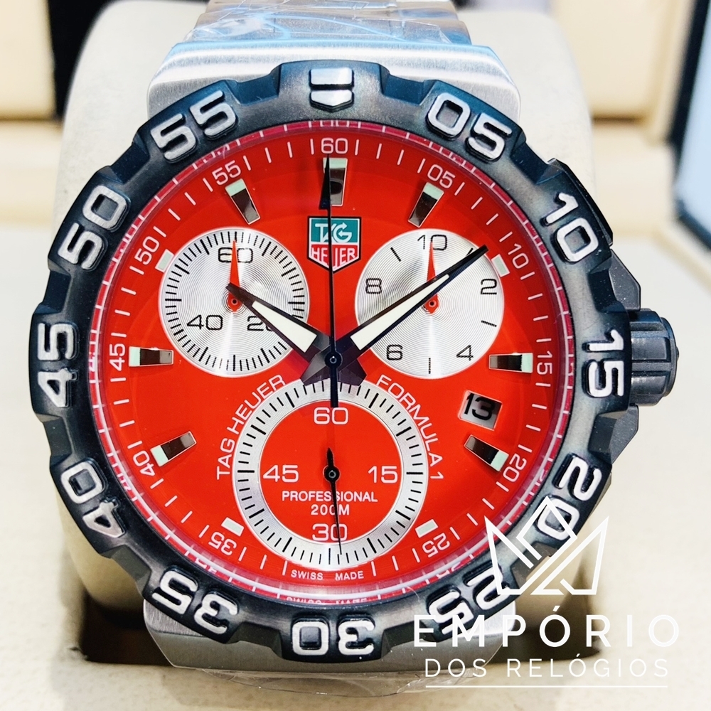 TAG Heuer Formula 1 Cron grafo Vermelho R plicas de Rel gios