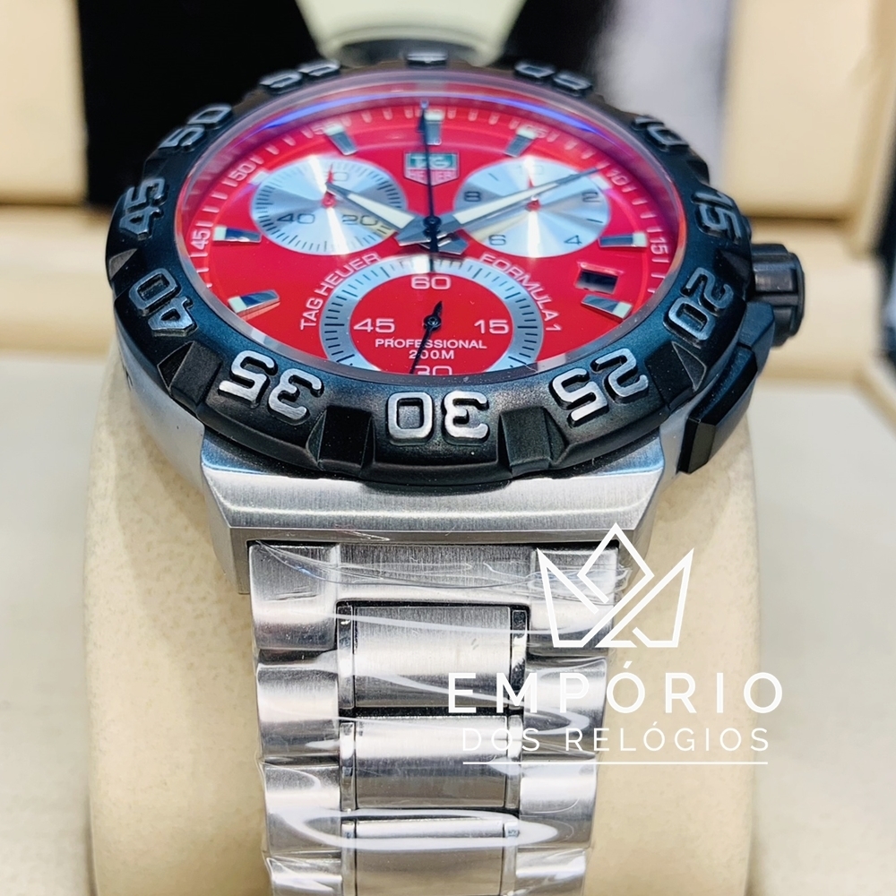 TAG Heuer Formula 1 Cron grafo Vermelho R plicas de Rel gios