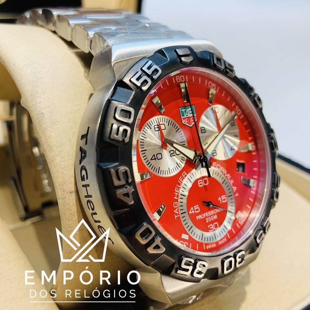 TAG Heuer Formula 1 Cron grafo Vermelho R plicas de Rel gios