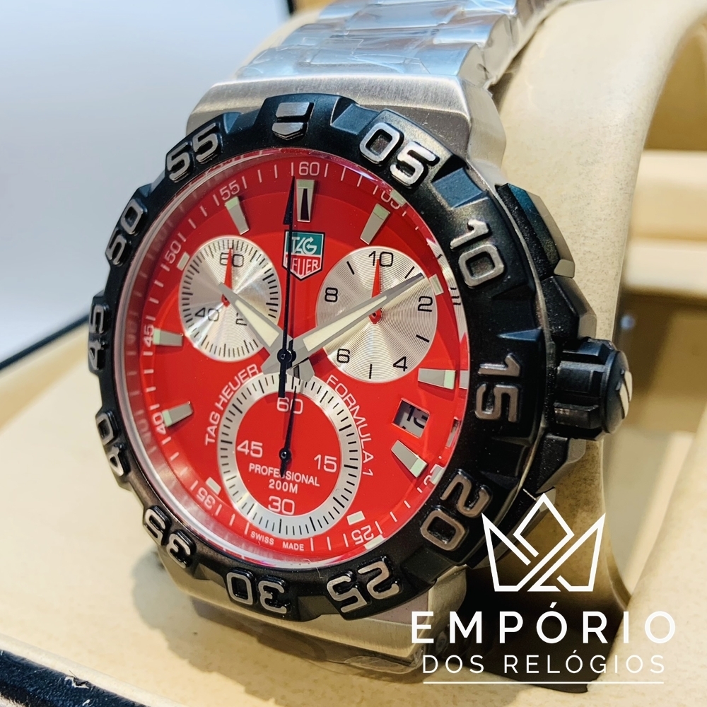 TAG Heuer Formula 1 Cron grafo Vermelho R plicas de Rel gios