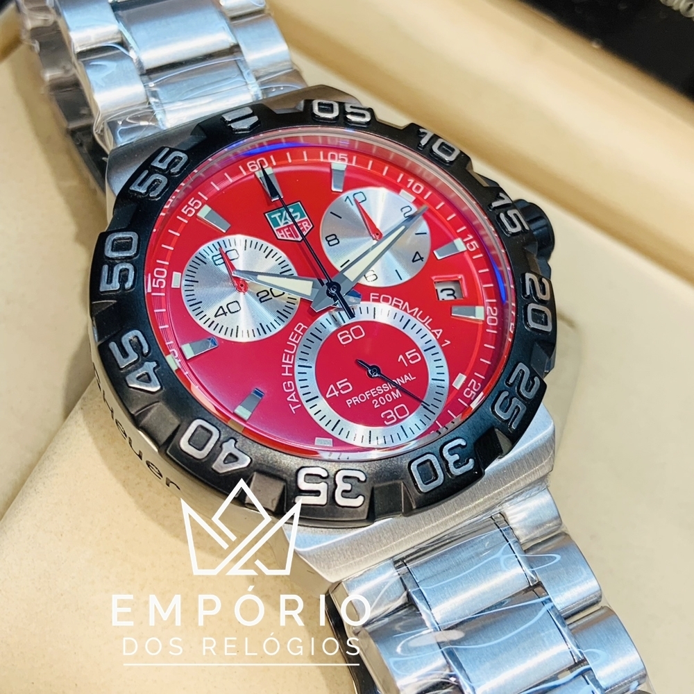 TAG Heuer Formula 1 Cron grafo Vermelho R plicas de Rel gios