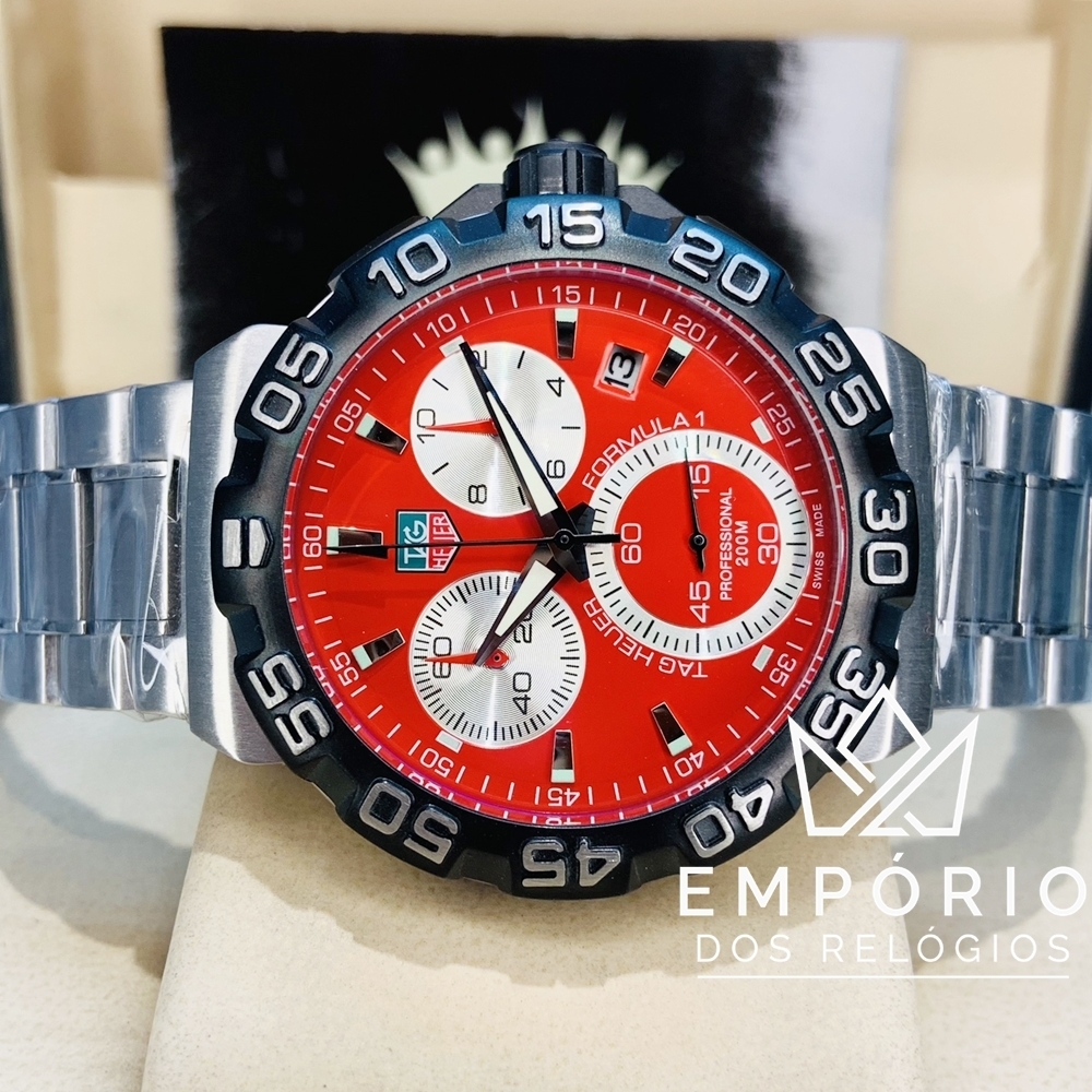 TAG Heuer Formula 1 Cron grafo Vermelho R plicas de Rel gios