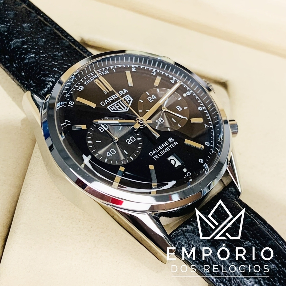 TAG Heuer Carrera Calibre 18 Preto R plicas de Rel gios Premium AAA