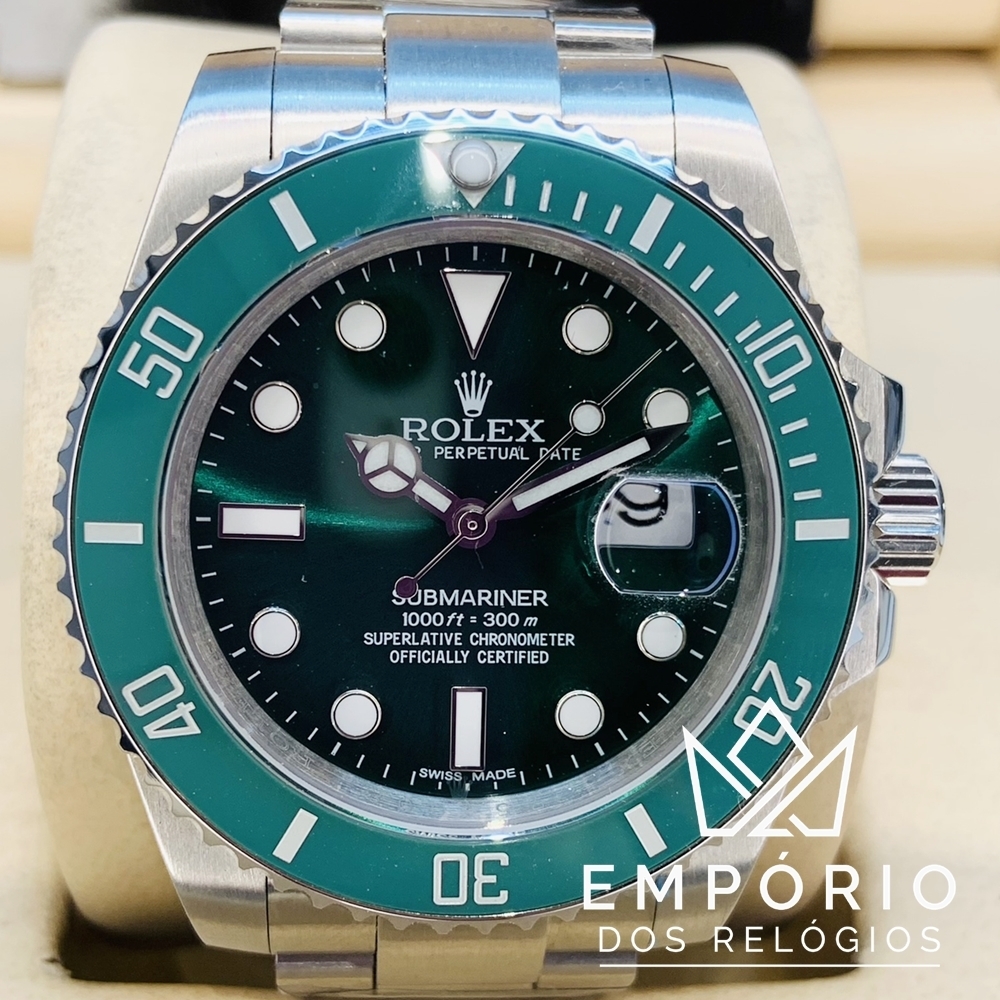 Rolex Submariner Date Verde Hulk  Réplicas de Relógios Premium AAA