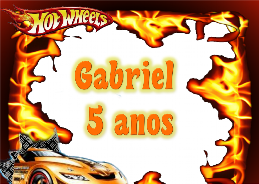 Topo de Bolo Hot Wheels Personalizado