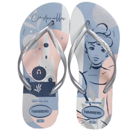 Havaianas Slim Princess Infradito Donna | Slides | Numero 37/38 | Gomma | Chiusura Slip-on | Suola Piatta
