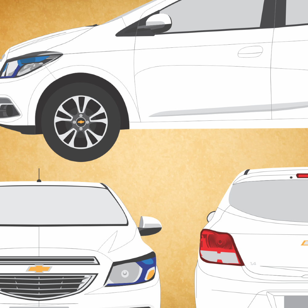Chevrolet Onix 2015 em Vetor - Corel e Illustrator